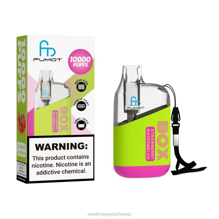 RandM Vape Schweiz | Fumot Original RandM Tornado Box 00P291 10000 Airflow Control Vape-Gerät 1St Blaubeereis